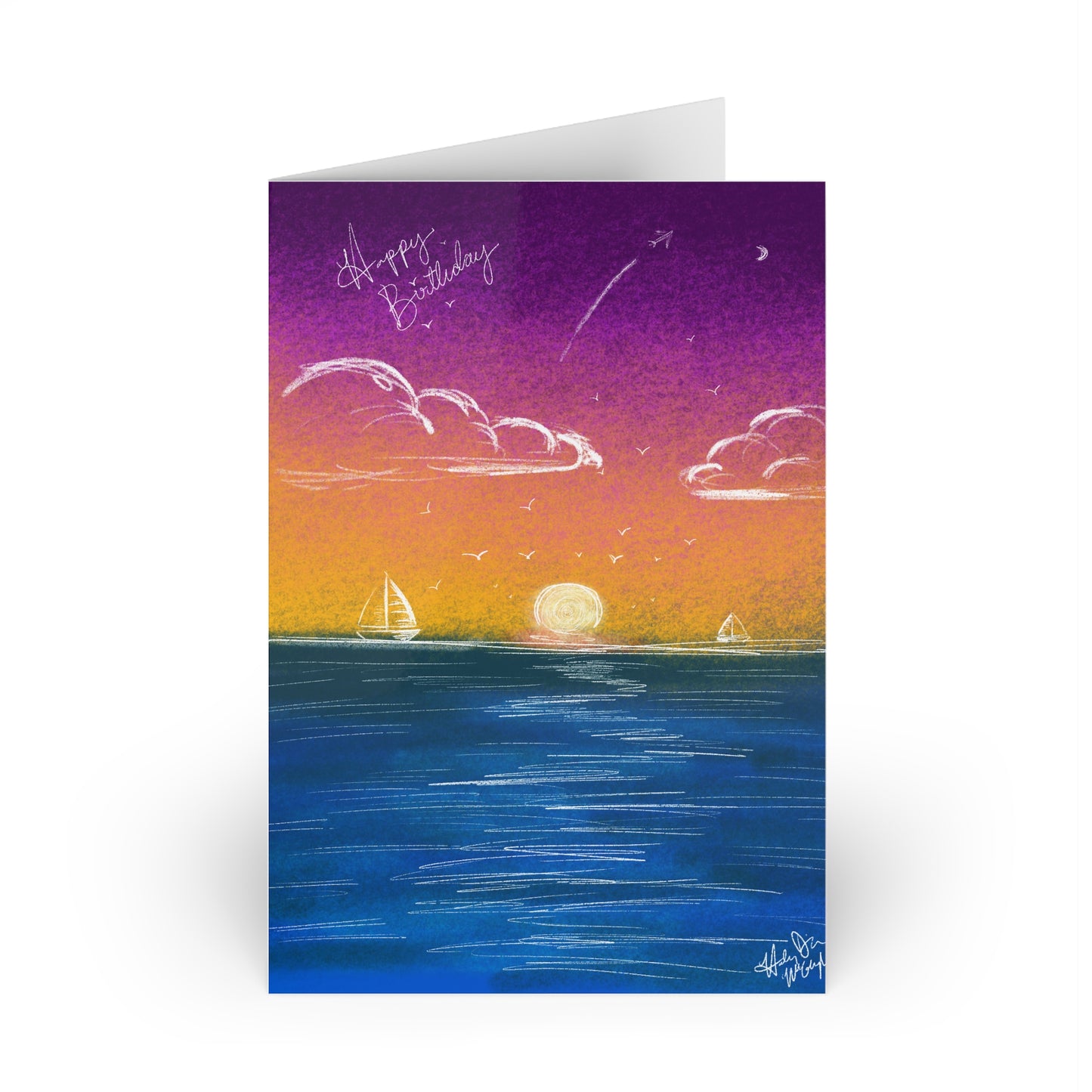 Sailing into the Sunset - Birthday Card
