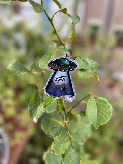 Moove Along - Alien Glitter Sticker